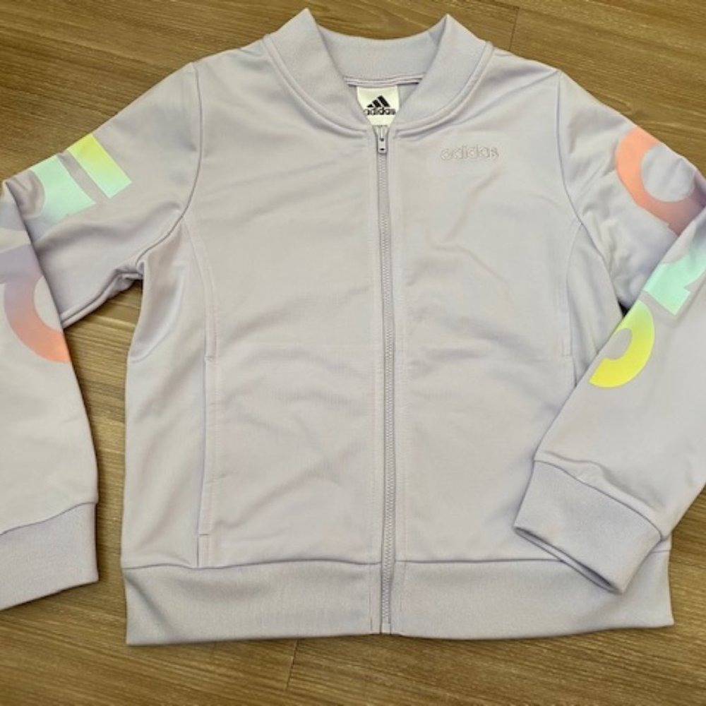 ADIDAS GIRLS PASTEL COLORED LIGHT ZIPPERED JACKET